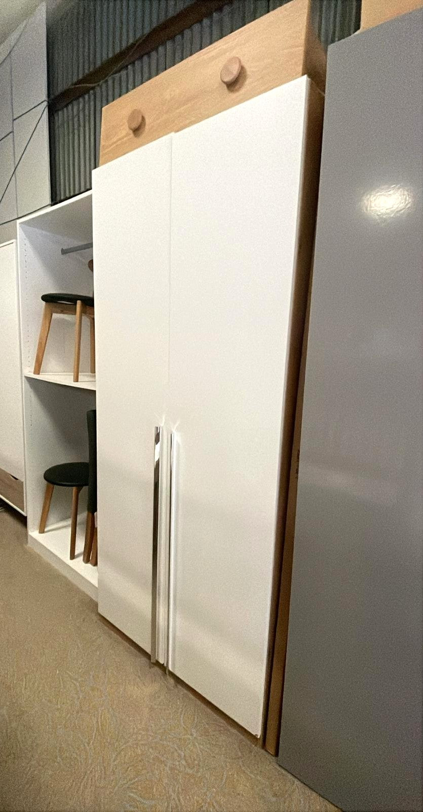 Assembled Habitat Munich 2 Door Wardrobe - White & Oak Effect